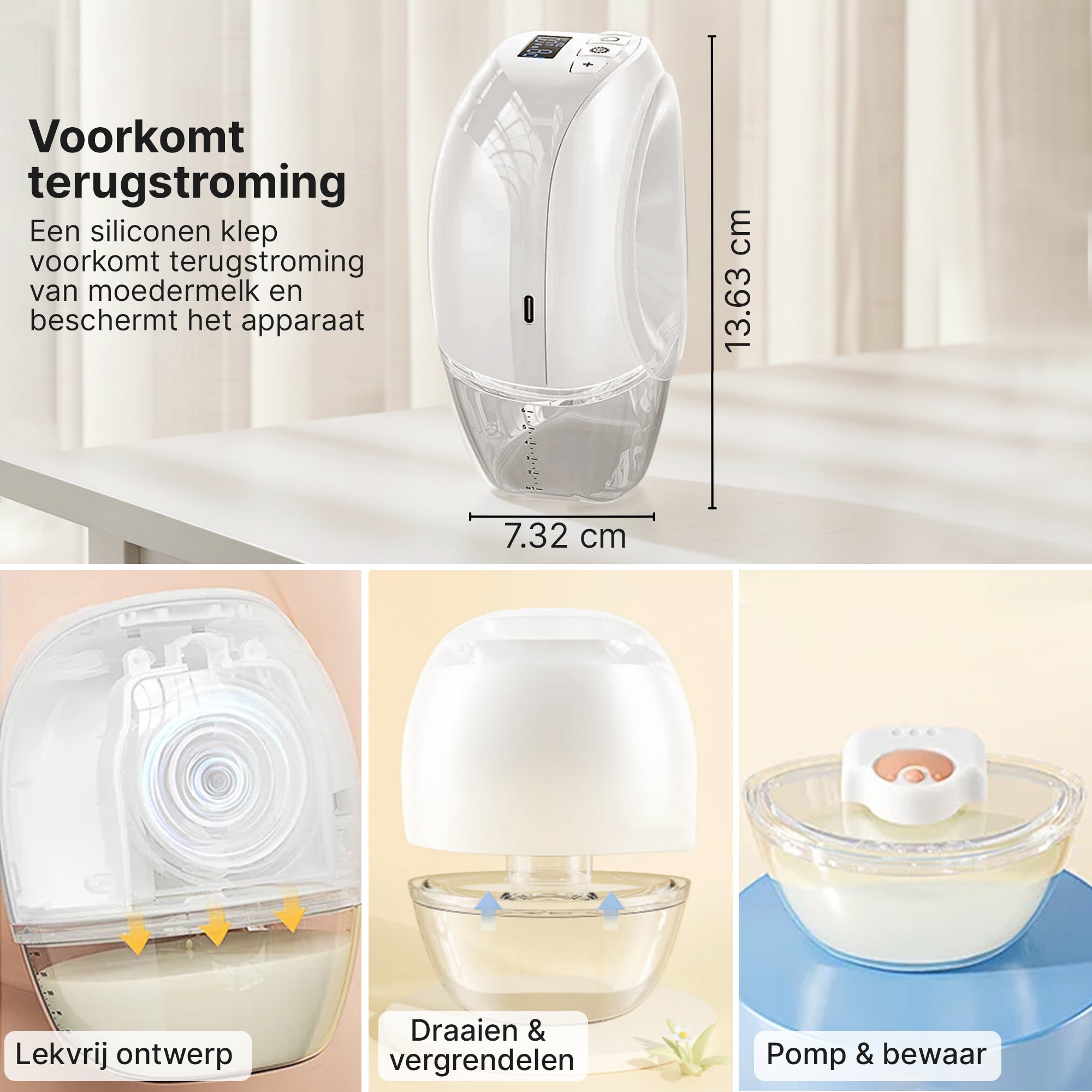 Carewat Flow Pro C2 – Draadloze handsfree borstkolf