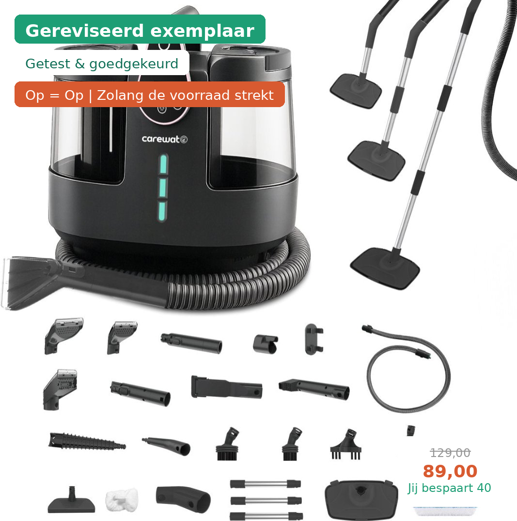 Carewat AllSteam X1 Stoomreiniger & Tapijtreiniger – 130°C | 20+ Accessoires | Gereviseerd Exemplaar
