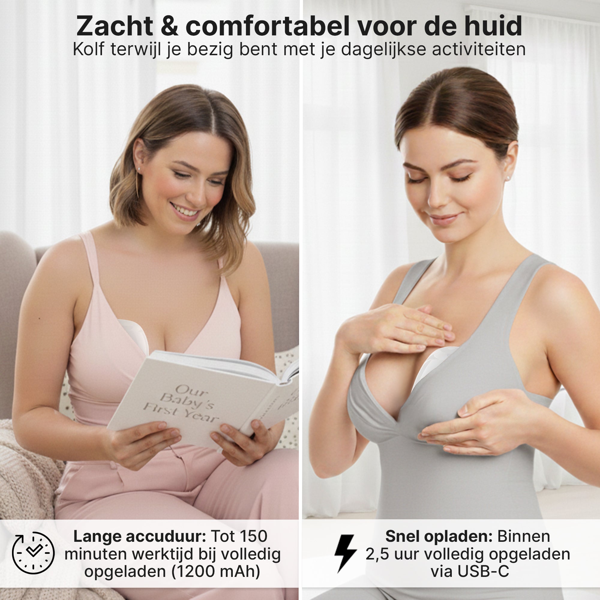 Carewat Flow Pro C2 – Draadloze handsfree borstkolf